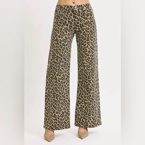Leopard Print Wide Leg Pants